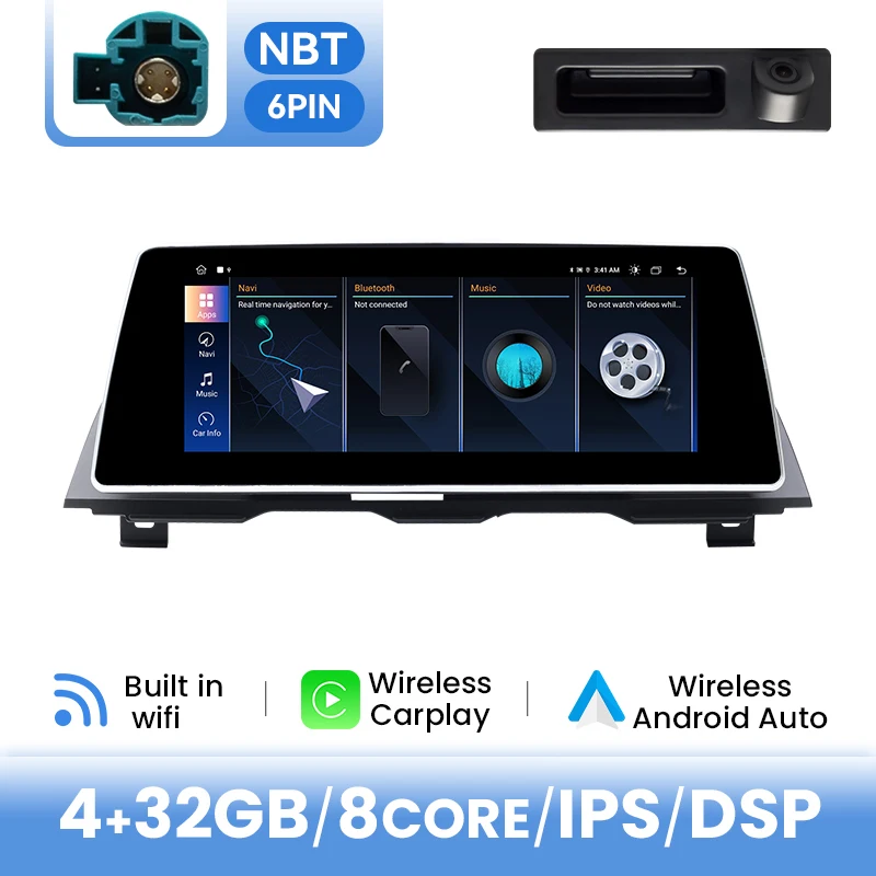 1920*720IPS Draadloze Carplay Auto Multimedia Speler Voor BMW 5 Serie F10 F11 2011-2016 CIC NBT Android14 GPS Navigatie Head Unit