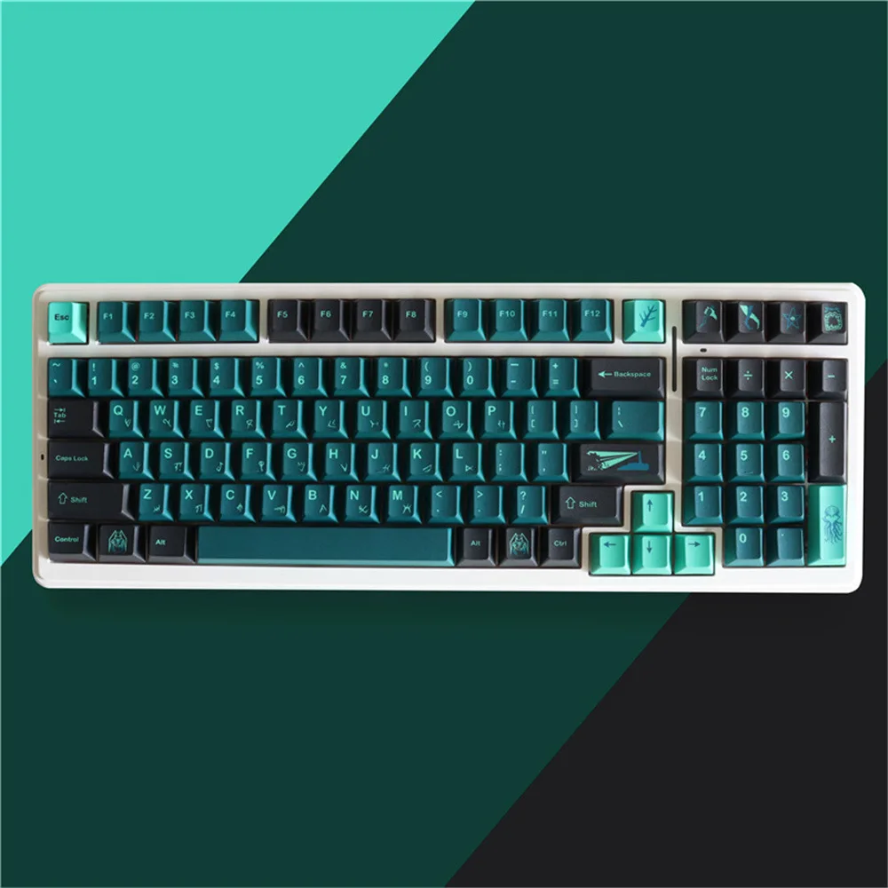 Abyss Keycaps Green Original Factory Height Full Set of PBT Sublimation Mechanical Keyboard Keycaps