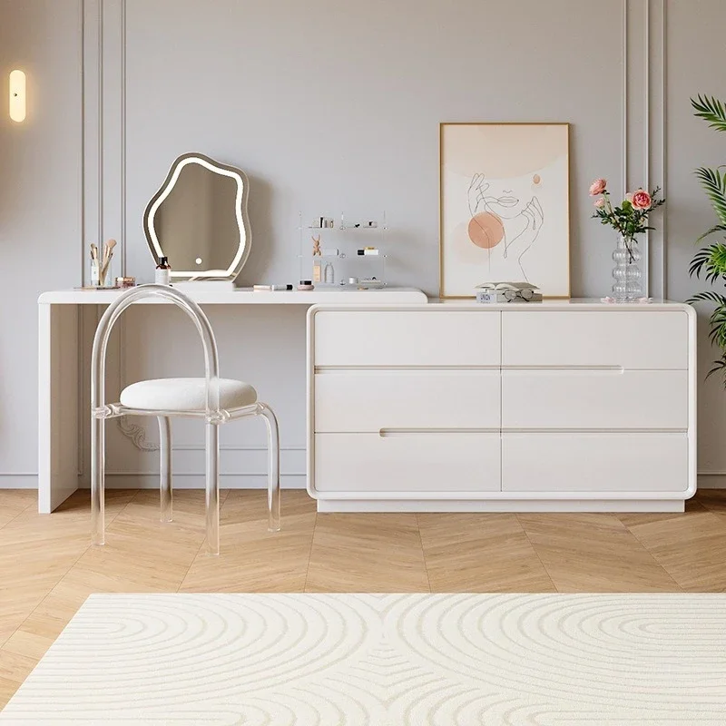 Master bedroom solid wood dresser bedroom desk minimalist style large capacity makeup table