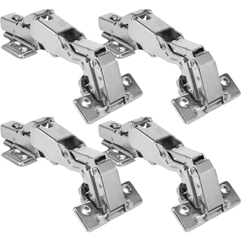 

4Pcs 180 Degree Cabinet Hinges Concealed Hydraulic Adjustable Mounting Hinges Soft Close Cabinet Hinges Cold Rolledsteel