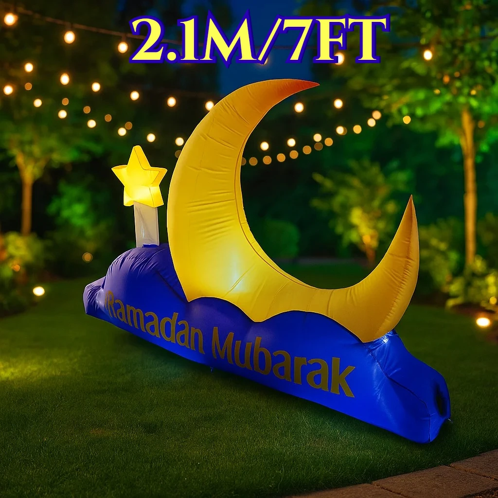 

Праздничные украшения «сделай сам», 2,1 м/7 футов, Рамадан Ид Мубарак, мусульманские/исламские украшения, модель светодиодных фонарей, надувные игрушки, уличный декор