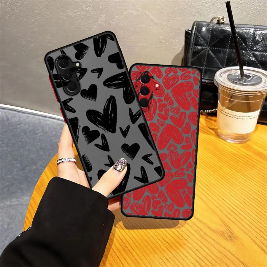 الإبداعية الحب القلب لينة غطاء حقيبة لهاتف سامسونج غالاكسي A32 A73 A72 A23 A25 A26 A36 A21 A31 A52 A71 A56 A22