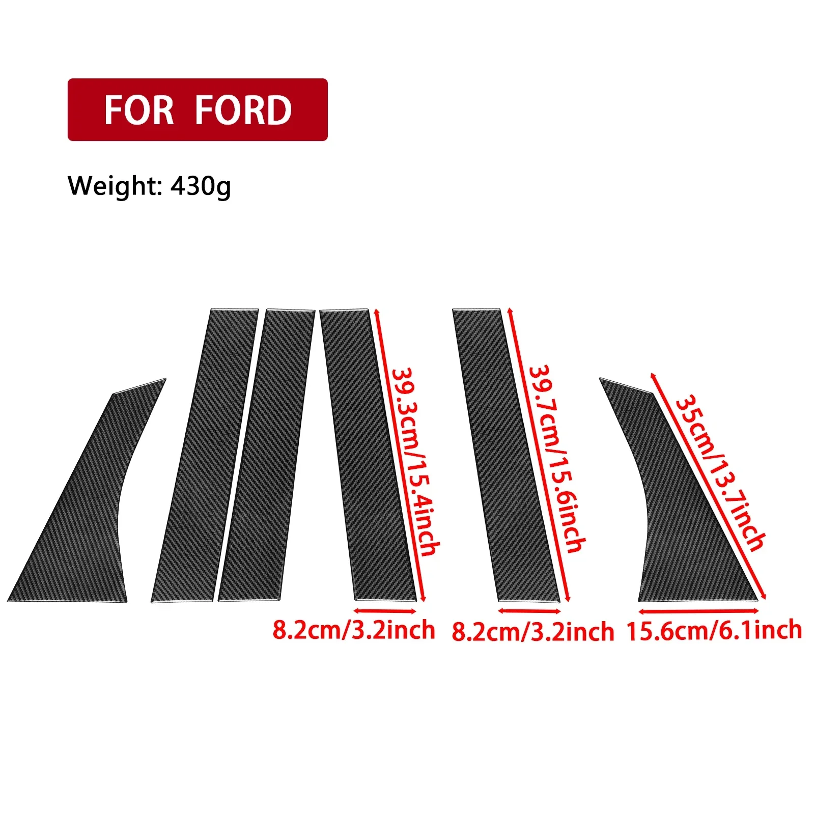 Para ford focus 2012-2018 acessórios do carro de fibra de carbono porta automática postes do pilar b painel exterior capa guarnição adesivo modificação