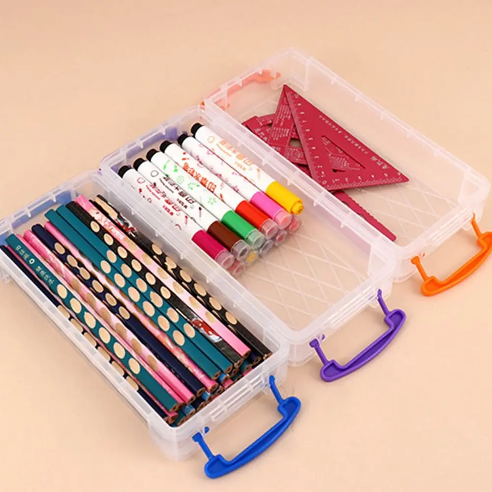 3/6Layer Portable Color Pencil Paintbrush Watercolor Pen Storage Box Stackable And Detachable Stationery Storage Box Plastic Box