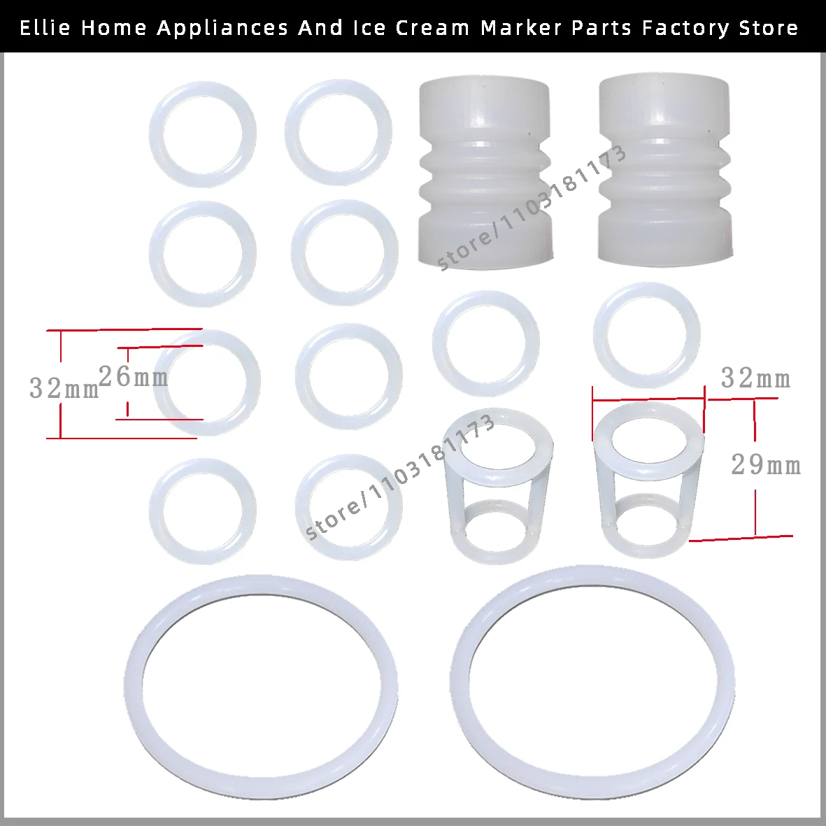 Sealing Rings Silicon Seal Gaskets Mixed Pack For Ice Cream Machines New Fittings Replacement