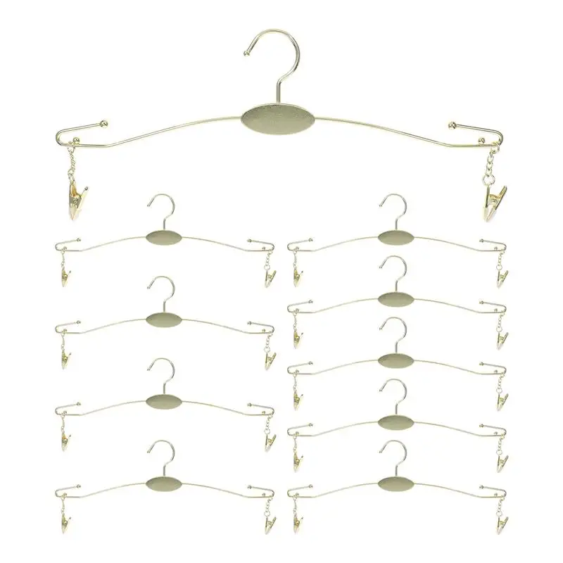 

10pcs Metal Underwear Bra Rack Clothes Hangers Lingerie Shop Display Hanger with Clips