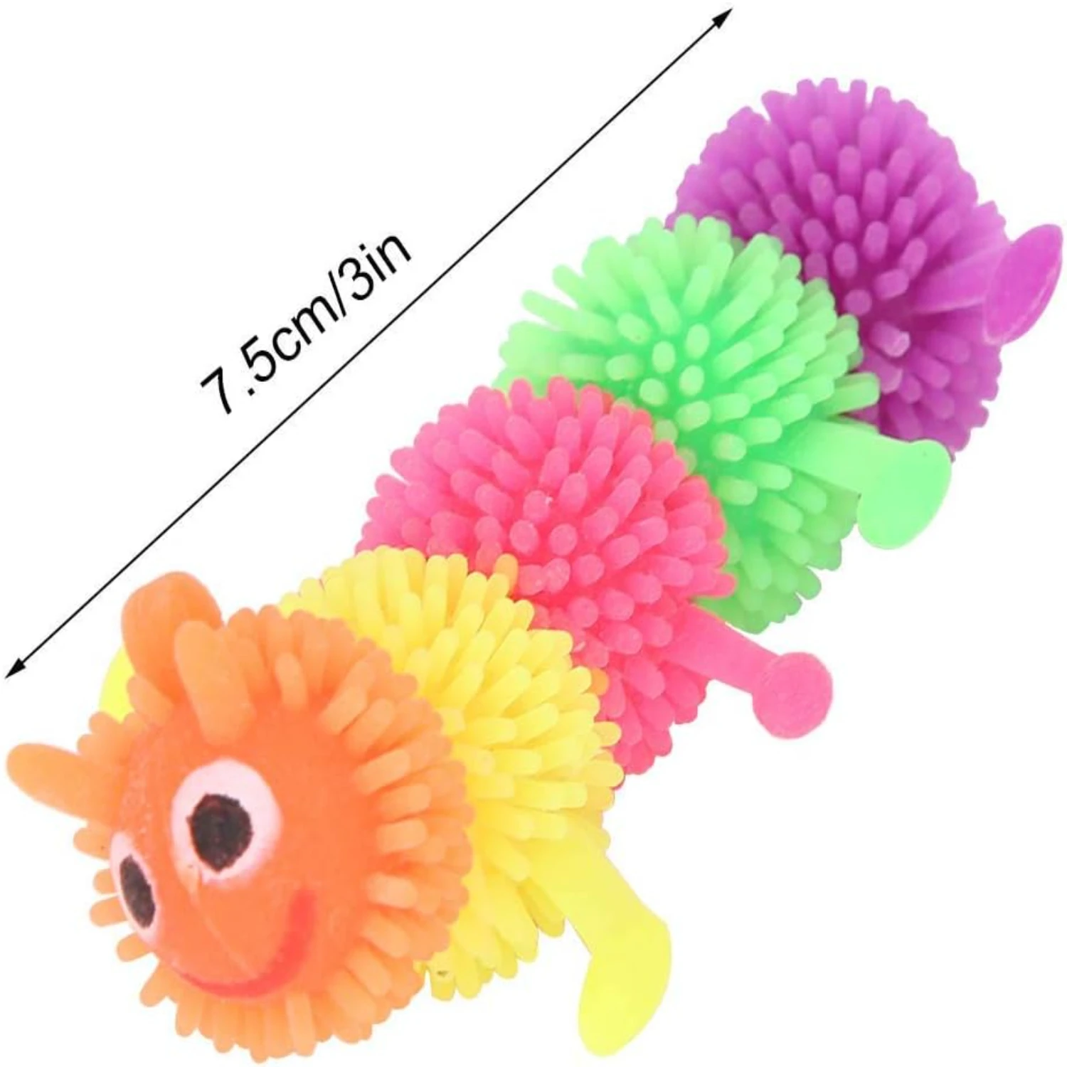 Exciting and Colorful Inchworm Cat Chew Toy Set - Interactive Bundle of 6 Soft Teaser Toys for Cats - Engaging Entertainment for