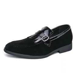 Bk175scarpe da uomo formali in pelle da uomo in stile minimalista groom groomsman scarpe da sposa in pelle