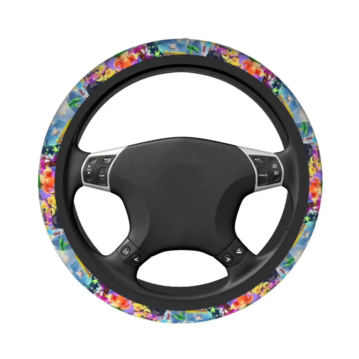 37-38 Car Steering Wheel Cover Stumble Guys Cartoon Soft Game Auto Decoration Elastische Car Accessories