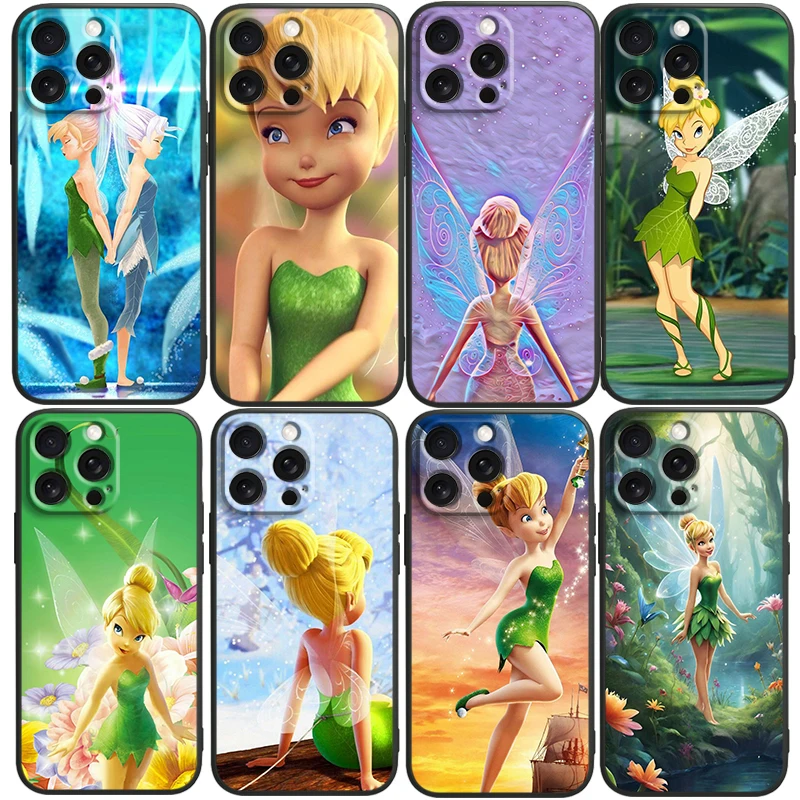 Disney Wonderful Fairy Cute For iPhone 15 14 13 12 11 XS XR X 8 7 SE Pro Max Plus Mini Black TPU Phone Case