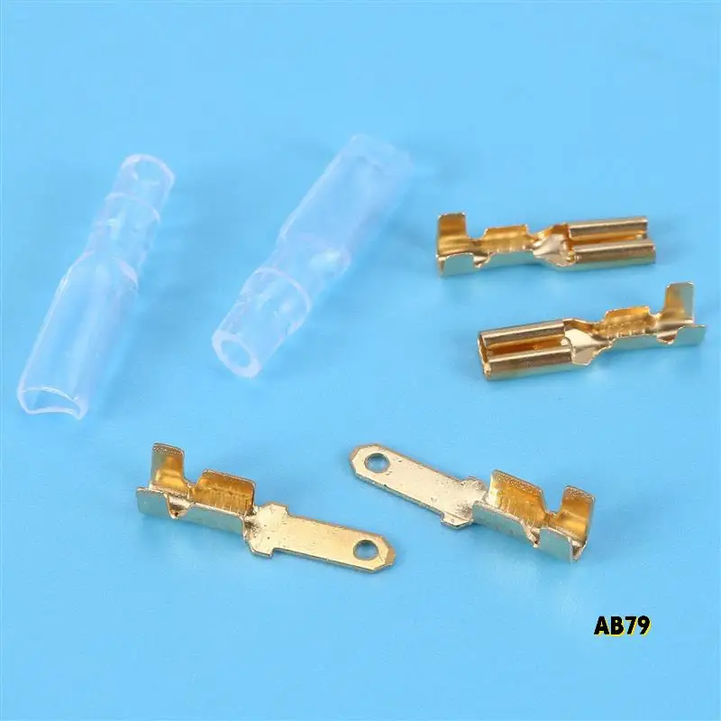 1000 Uds hembra macho terminales de engarzado de pala manga conector de envoltura de cable para 22-16 Awg 2,8 Mm