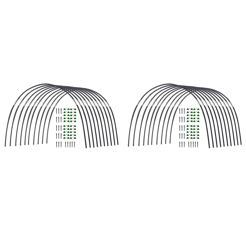 2X Garden Greenhouse Hoop Set, Gardening Folding Fiber Pole Set, Arch Greenhouse Planting Tunnel Bracket