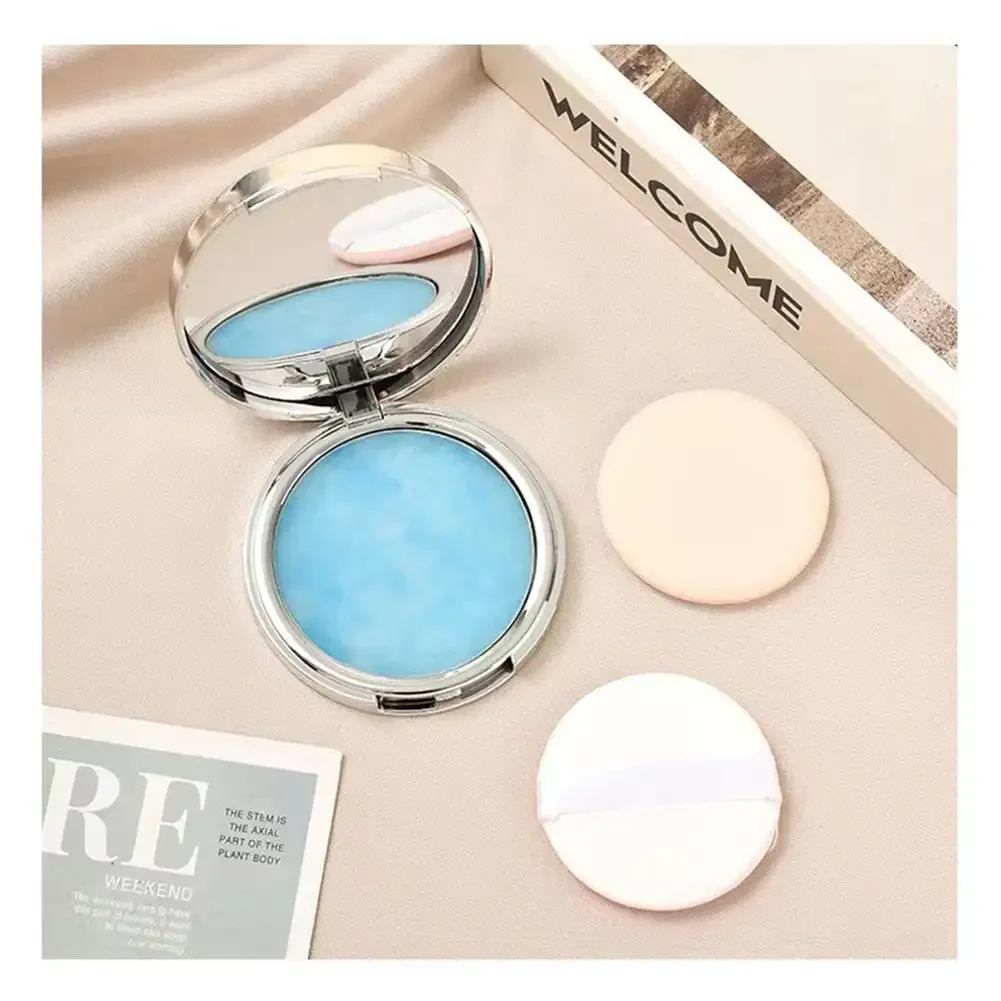 The Blue Sky Oil Control Long-lasting Powder Cake with Powder Puff Makeup Powder Waterproof Wet and Dry Face Powder