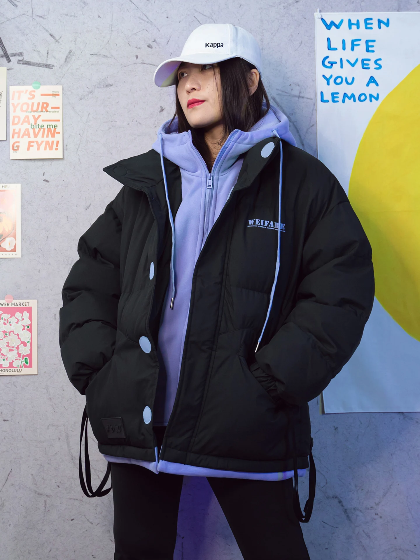 

Retro Pulse Winter Jaet 2025 ex Loose Fit Hooded Cotton Coat Fake Two-Piece Sle Streetwear Thiened Long Sve Zipper