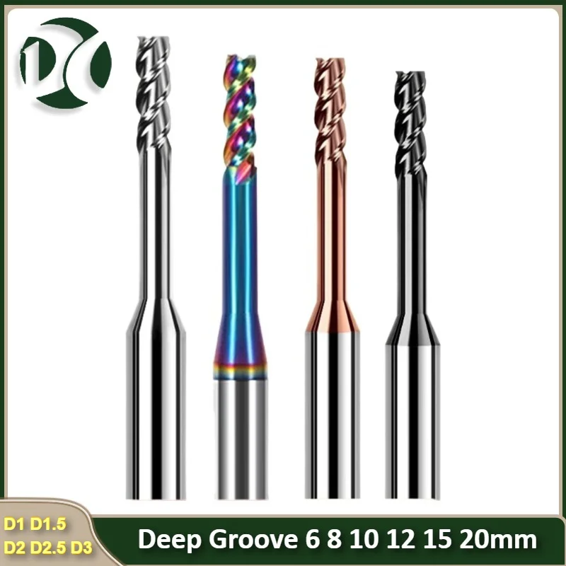 

1pc Hrc65 2/3/4 Flute Tungsten Carbide End Mill Milling Cutter Cnc Routerbits Long Flute Endmills 1mm 1.5mm 2mm 2.5mm 3.0mm