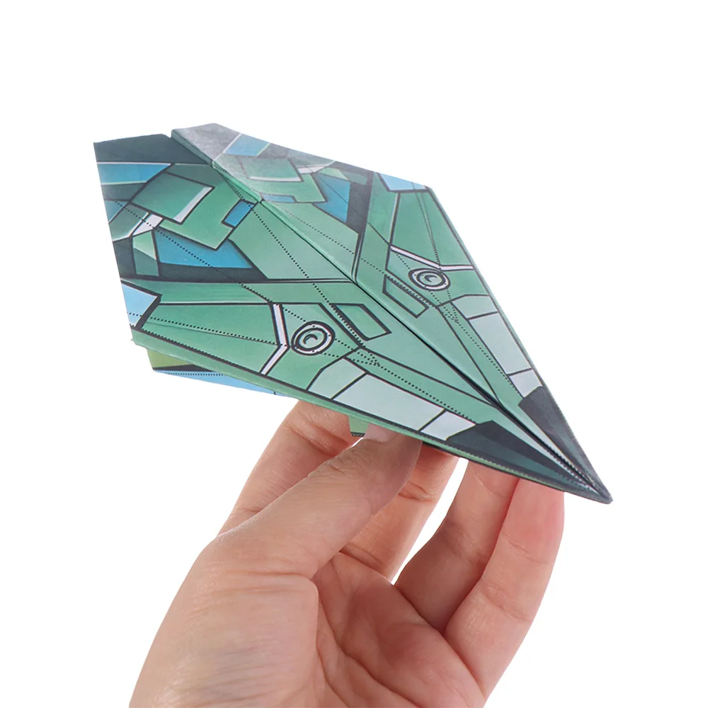 Paper Handmade Airplane Origami Art Learning Montessori Airplane Origami Set Cartoon Folding Versatile Paper Aircraft
