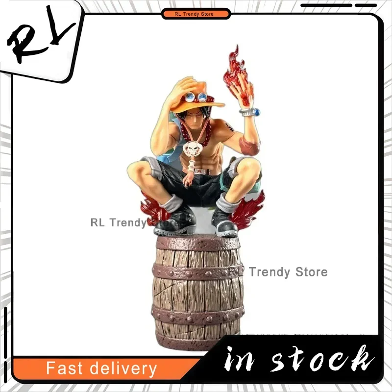 34 センチメートルワンピースポートガス·D·エース炎フィギュア双頭漫画モデル像コレクションデスクトップ装飾品ギフト