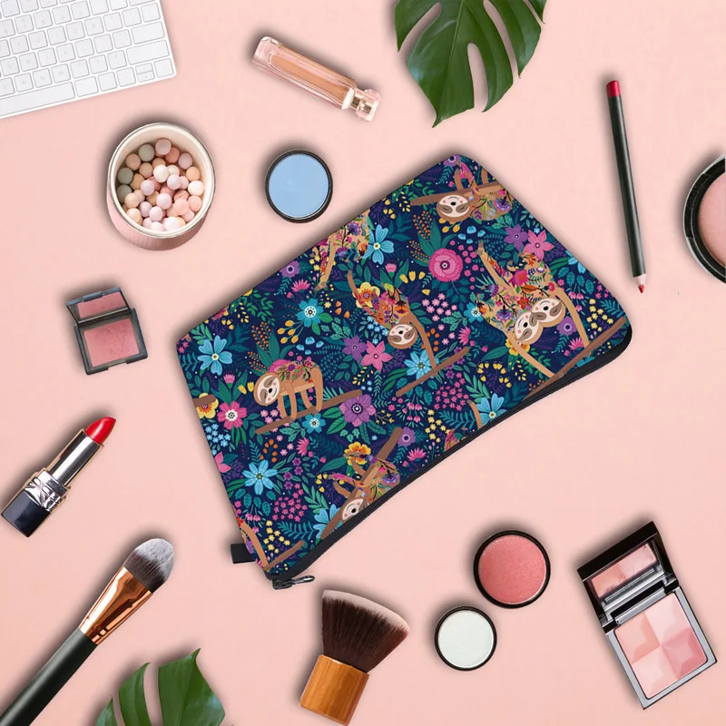 Multifunctional Trendy Toiletry Wash Makeup Bag Mushroom Pattern Cosmetic Bag Portable Zipper Storage Pouch