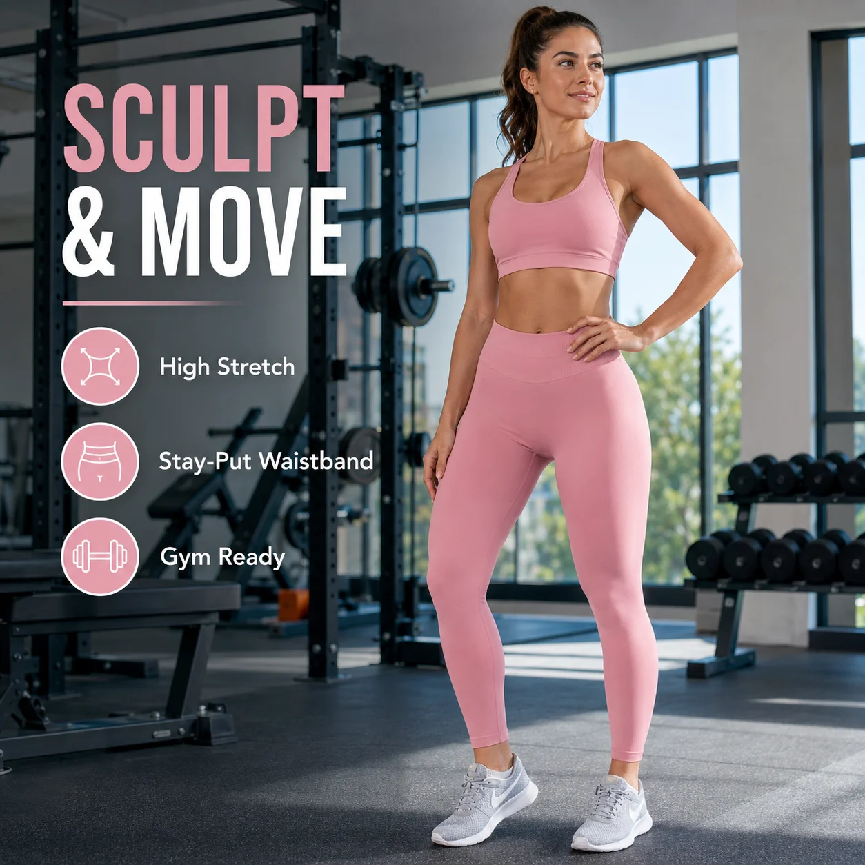 Women High Waist Seamless Yoga Leggings Butt Lift Tummy Control Stretch Workout Pants Fitness Gym Running Tights