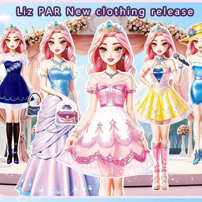 Creative Magnetic Doll Dress Up Kits Magnetic Princess Paper Dolls Cutouts Pretend Play Outfit Magnet Clothes Puzzles Girls