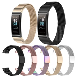 Correa de Metal para reloj inteligente Huawei band 3/ 3 pro, pulseras de acero inoxidable, Correa de bucle magnético