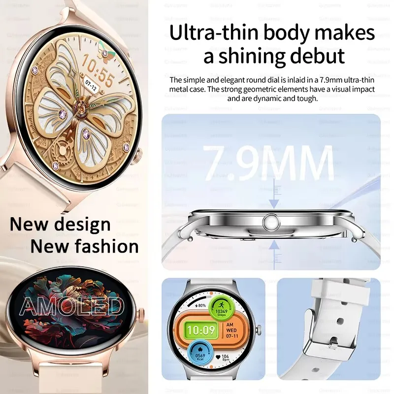 Новые IP68 водонепроницаемые GPS спортивные умные часы для мужчин AMOLED HD экран сердечного ритма Bluetooth вызов умные часы для женщин для Android IOS