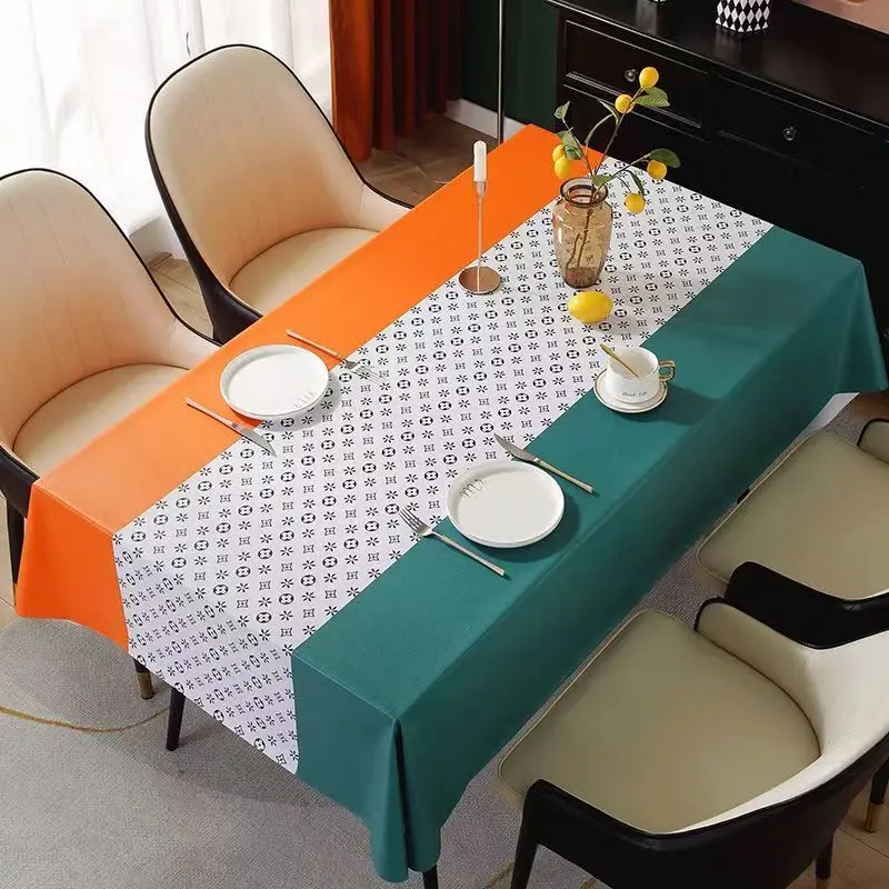 2025 Waterproof and Oil-Proof Disposable Tablecloth, PVC Table Mat, Rectangular Placemat, Coffee Table