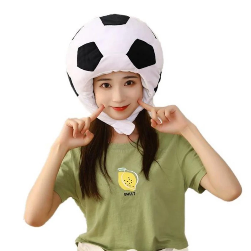 

MXMB Novelty Soccer Warm Hat Stuffed Football Headgear Dress Up Photo Props Cosplay