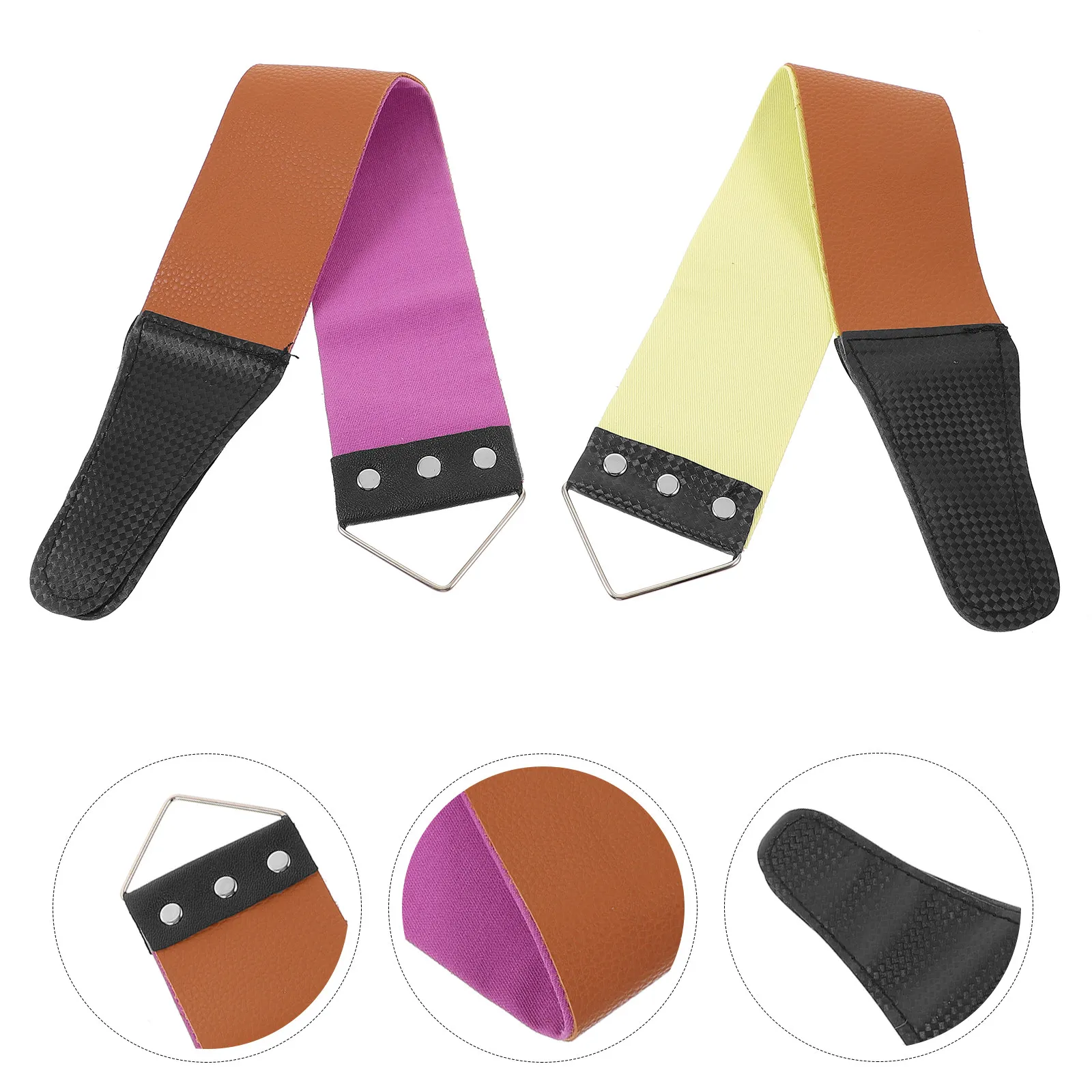 2Pcs Razor Sharpening Straps Dual-Sided Razor Strop Tool for Home Use Shaver Sharpener Strap Dual-Sided Sharpening Strap