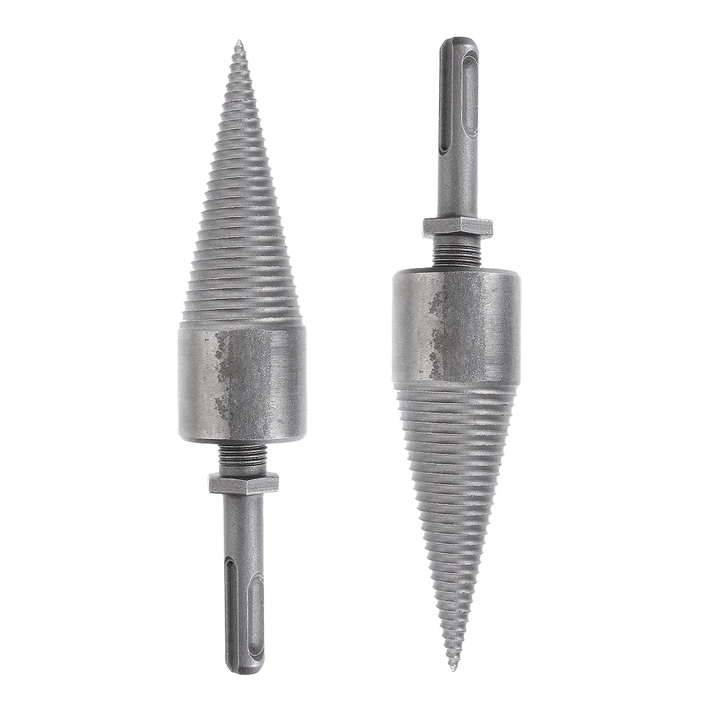 

2Pcs Firewood Drill Bit Wood Splitter High-Speed Steel Woodworking Drill Bit Cone Efficient Wood Splitting Woodworking Tool