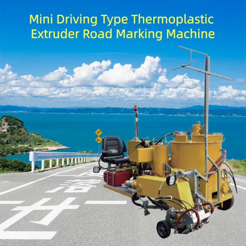 New Mini Driving Type Engine Powered Construction Thermoplastic Extrusion Road Marking Line Machine