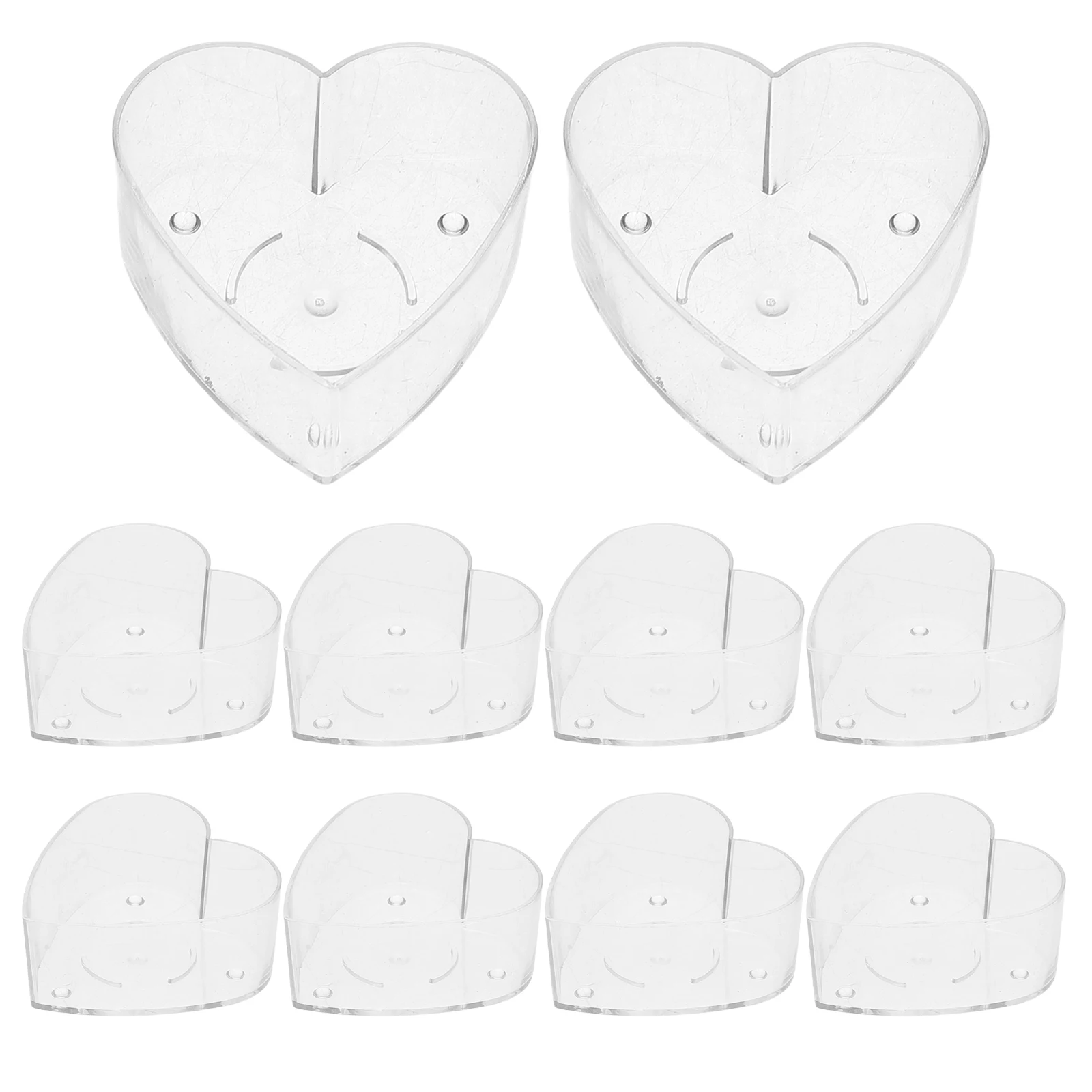 

10 Pcs Tealight Cup Clear Plastic Heart Shaped Container C Holder for Jar C les DIY Party Aroma Scented Table