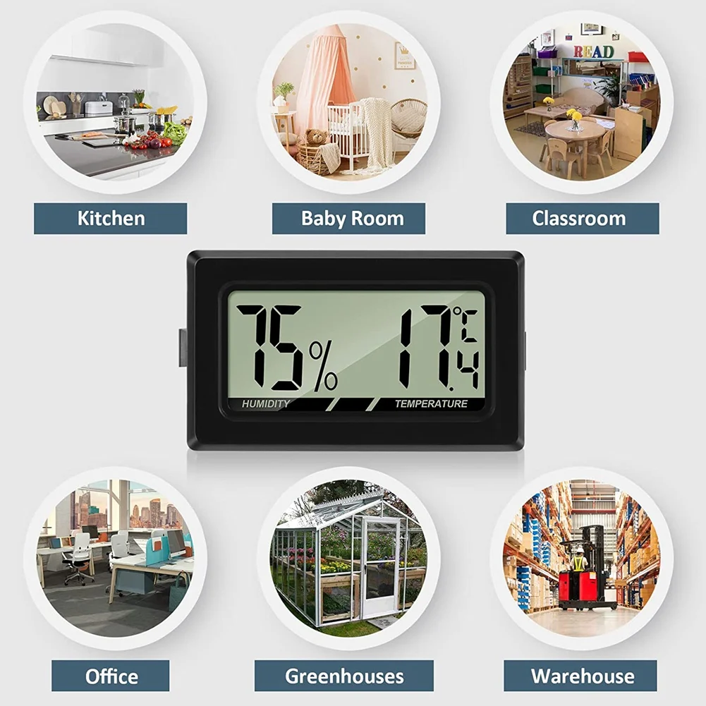 Термометр-Гигрометр, цифровой мини-гигрометр с ЖК дисплеем для помещений, для офиса, детской комнаты, гостиной