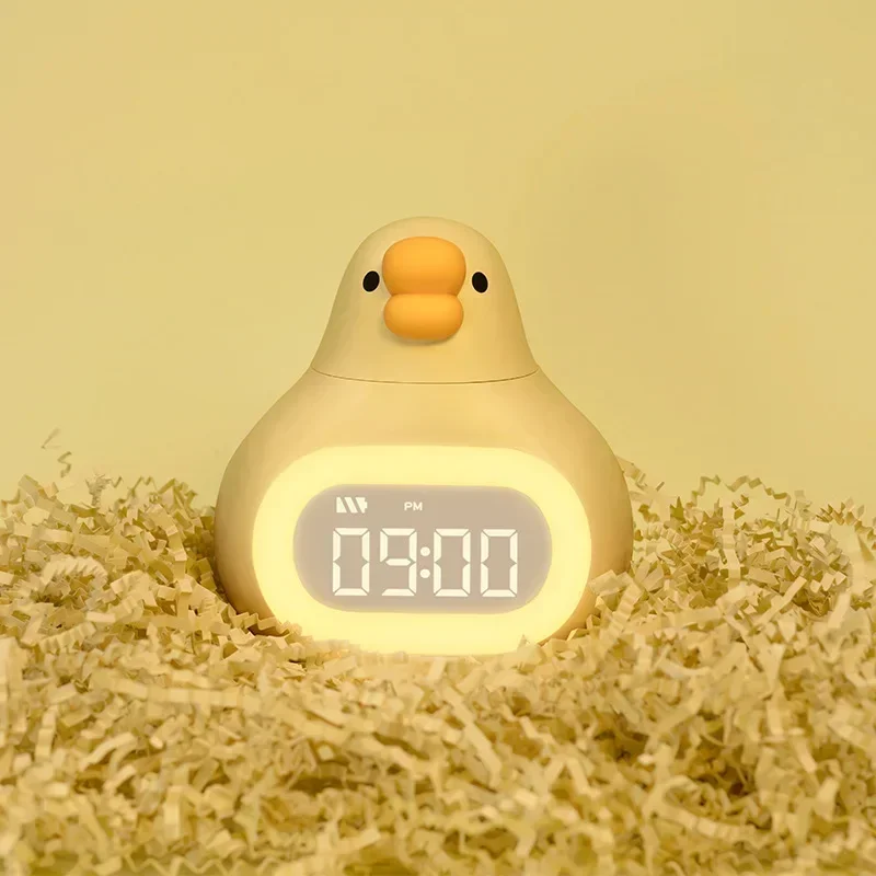 Cute Goose Digital Alarm Clocks with Night Lamp Rechargeable Bluetooth Usb Digital Clock for Children's Bedroom Timer Gifts