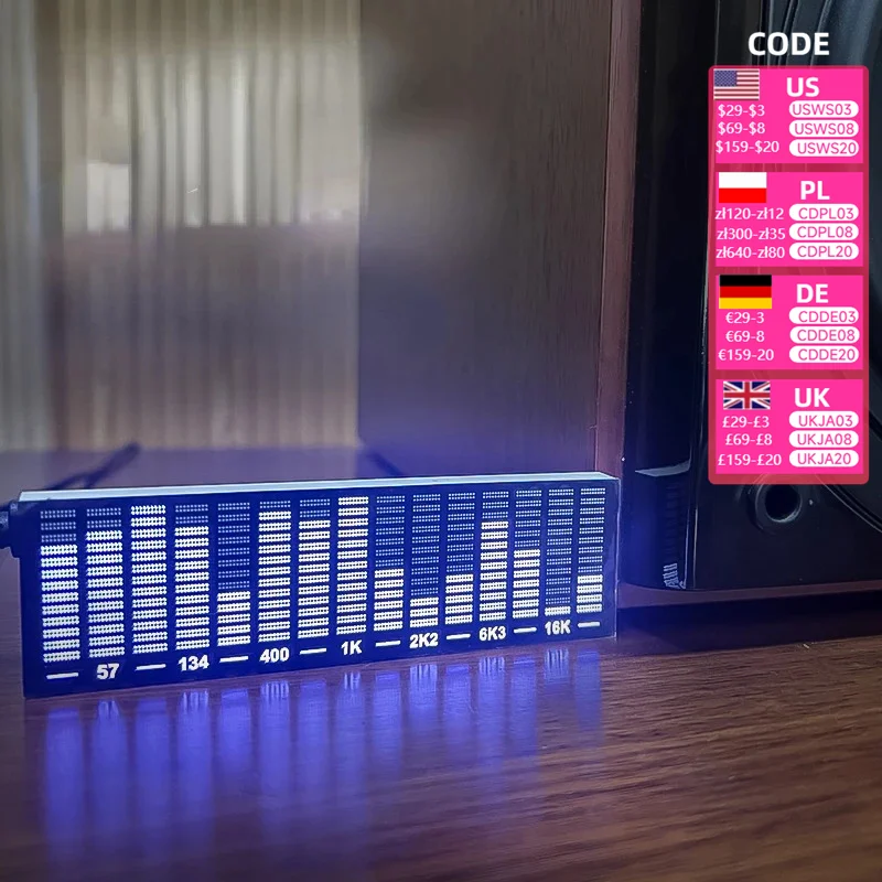 LED Music Spectrum Display Analyzer  Amplifier Audio Level Indicator