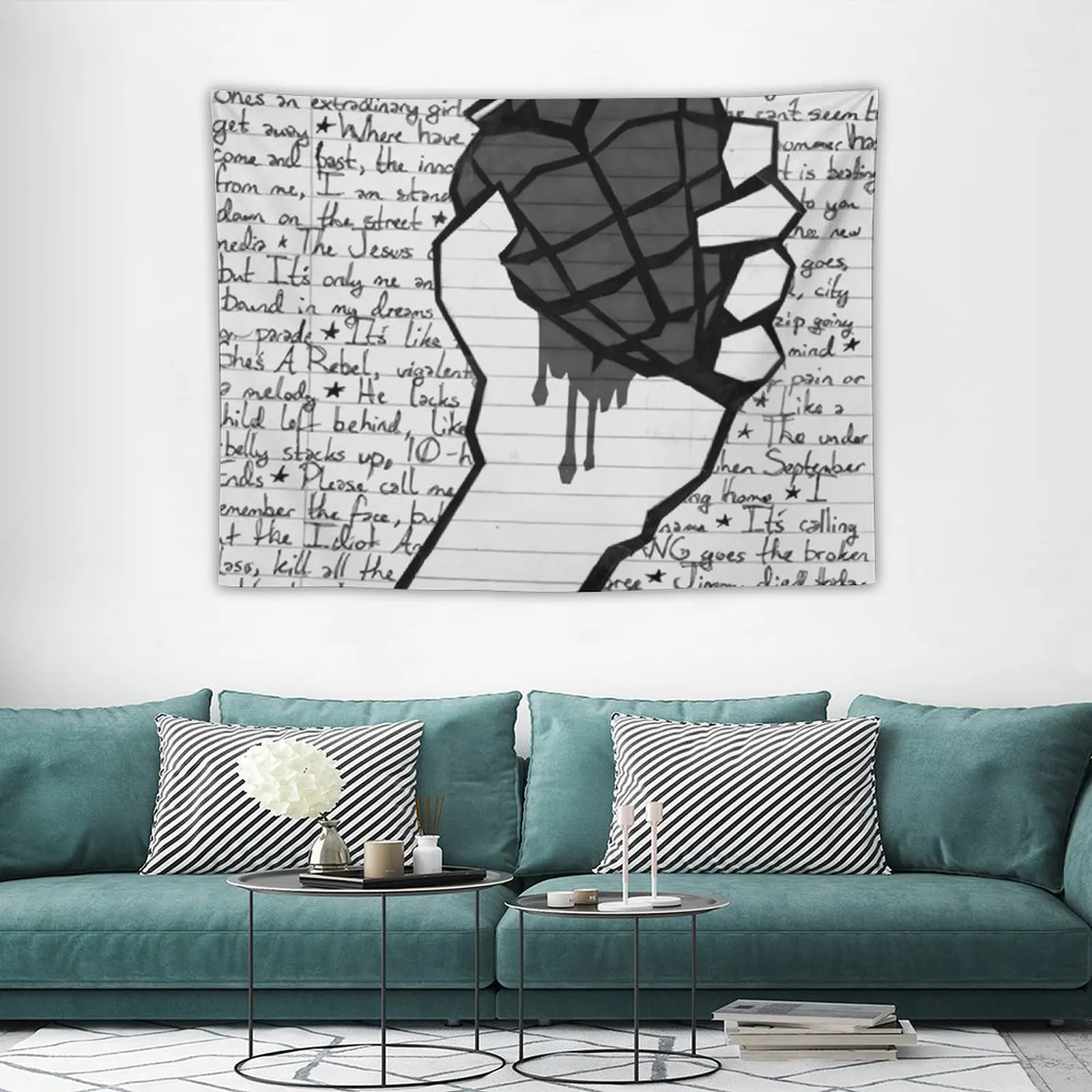 

Green Day Black and white Poster Tapestry Aesthetic Room Decoration Decoration Bedroom Cute Decor Decor For Bedroom Tapestry