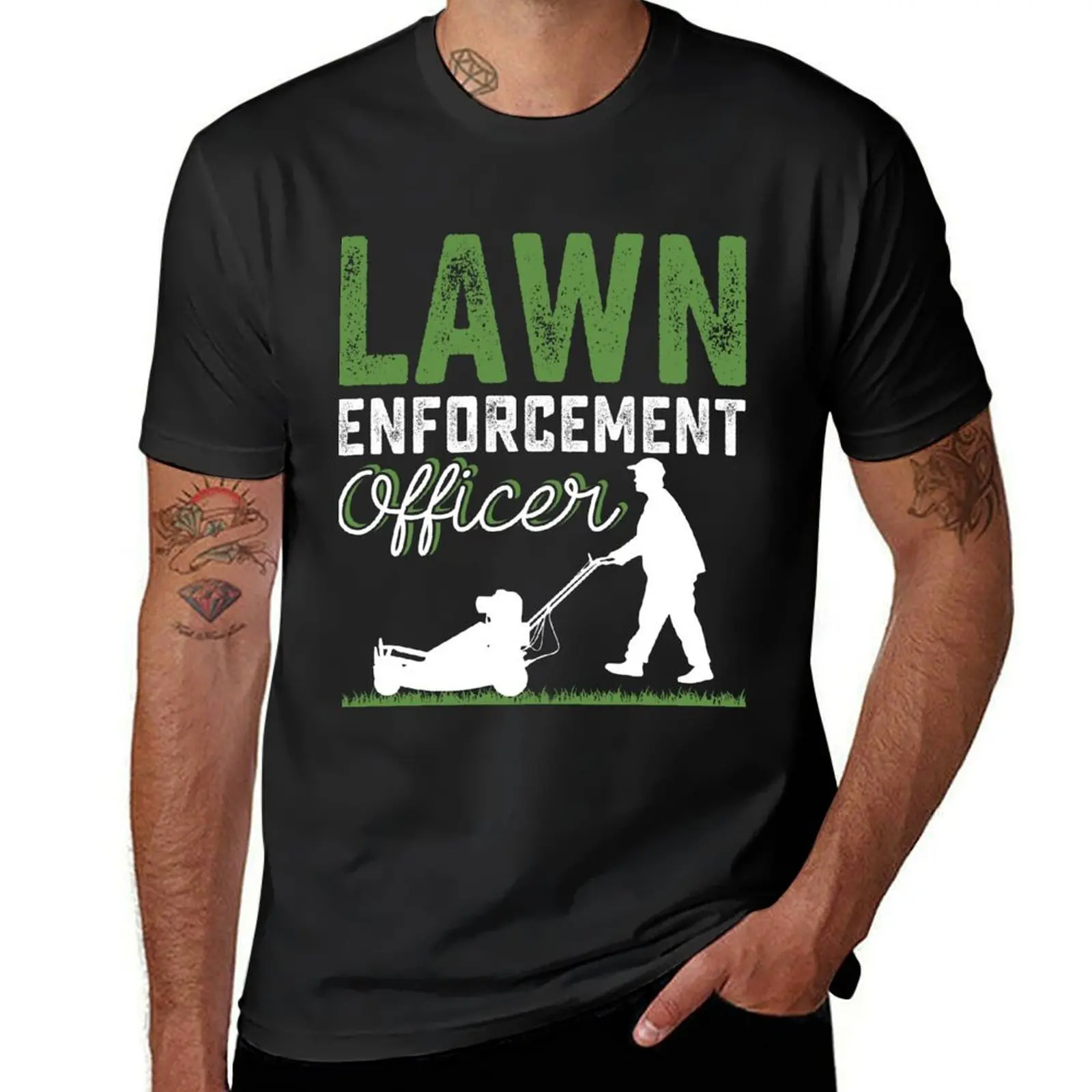 

Grass Lawn Mower Dad Yard Work Gardening lawn enforcement office T-Shirt quick drying mens champion t shirts