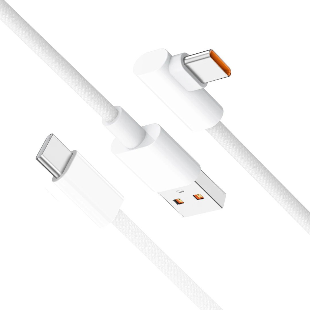 90 Degree Elbow USB Type-C Cable Super Fast Charge Type-C Cable For iPhone 15 16 17 for Xiaomi for Samsung Mobile Phone
