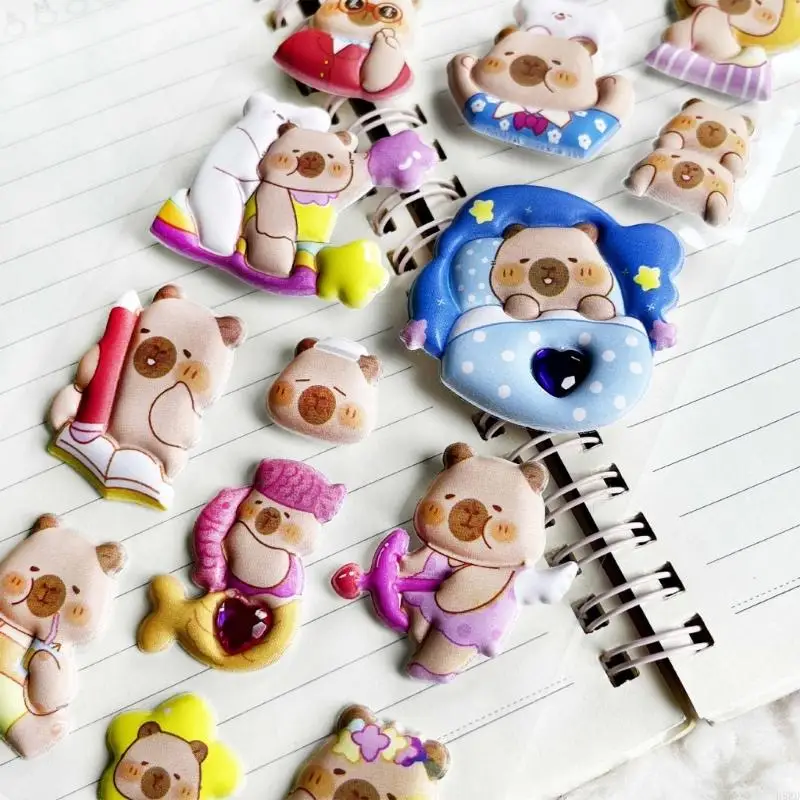 Puffier Sticker Sheets Adorable Small 3D Sticker for Kids and Adults Tiny Sticker for Phone Case, Notebook, Scrapbooking H8WD