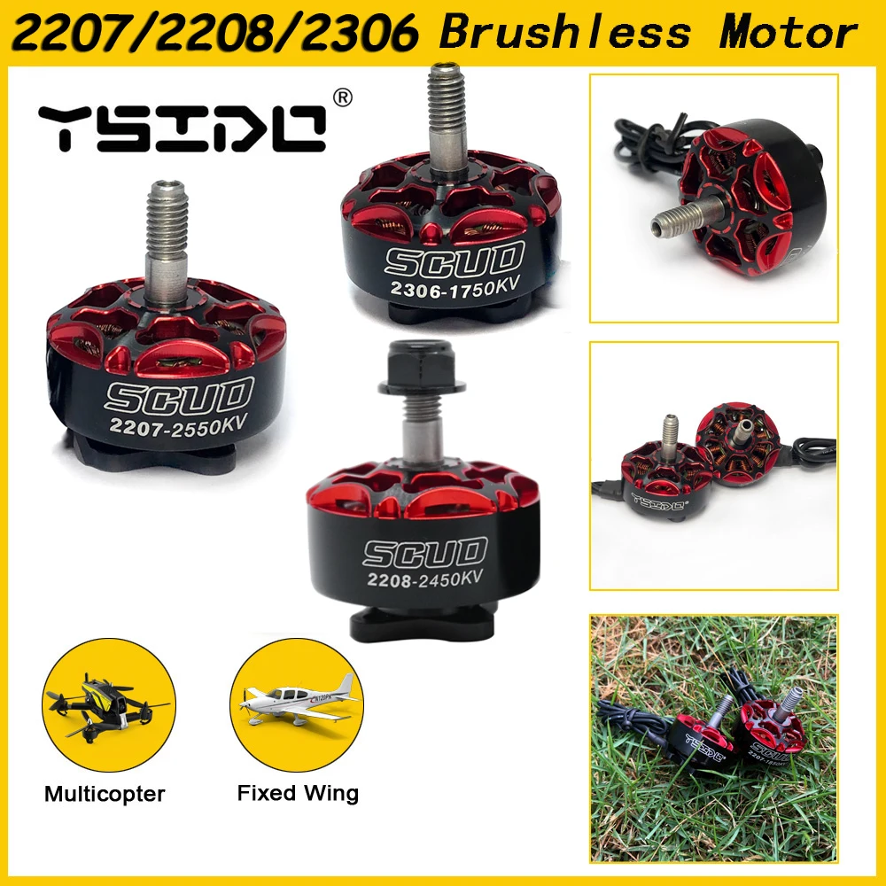YSIDO SCUD 2207 2208 2306 Brushless Motor 1750KV 1850KV 2450KV 2500KV 2550KV 3-6S für 5/6/7 Zoll Mark4 FPV Racing Freestyle Drohne