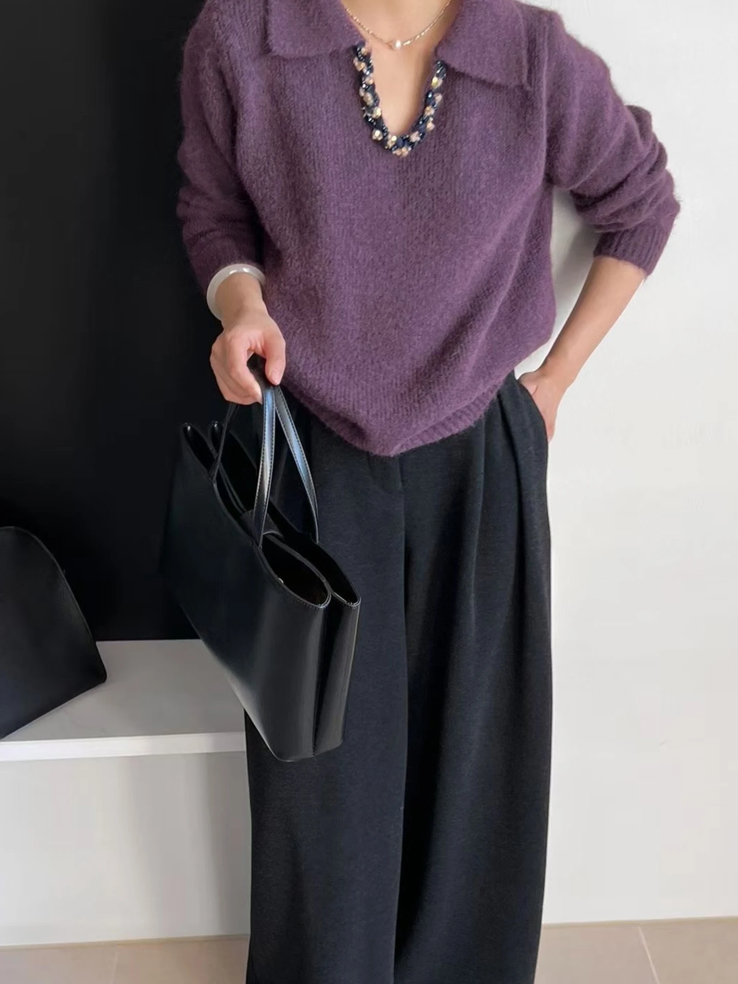 Comodo maglione di lusso Camere Long Sve da donna Top lavorato a maglia sopra la testa Faionable Versatile abbigliamento autunnale per l'età