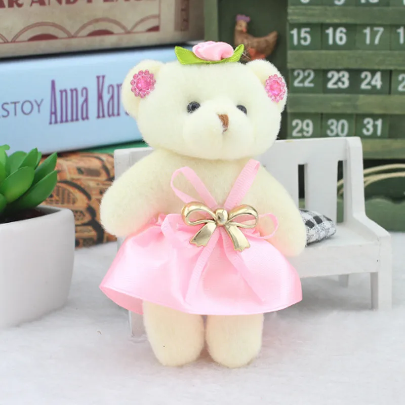 6Pcs Couple Models Pair Bear Flower Bouquet Cartoon Dolls Wedding Decoration Accessories Birthday Gifts Bubble Bear Decoration