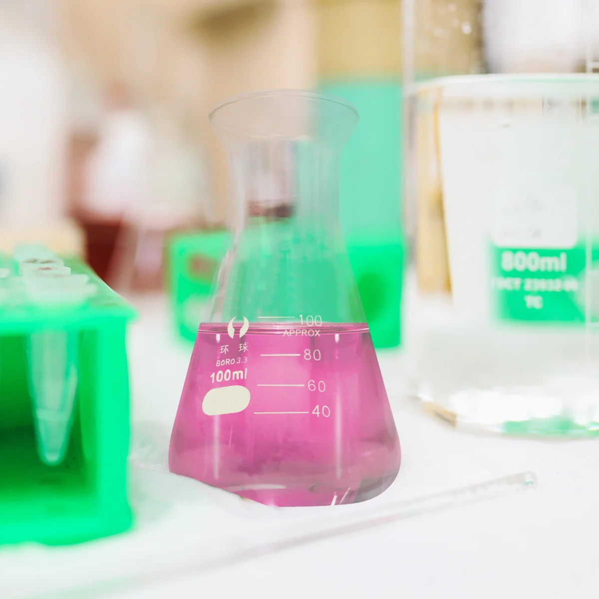 

1Pcs Conical Glass Flask Cork Wide Mouth Chemistry Lab Glasswares Durable Eco Friendly Accurate Measurement Glass Flask