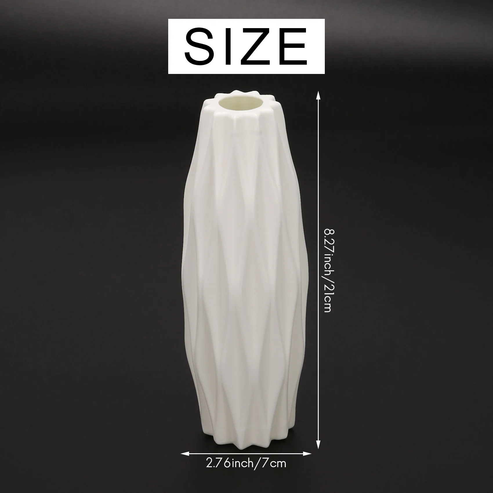 A75K Flower Vase Decoration Home Plastic Vase White Imitation Ceramic Flower Basket Nordic Decoration Vases (White)