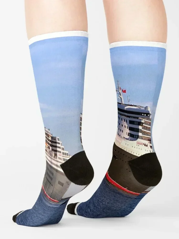 Queen Mary 2 cruise ship Socks floral kids custom sports winter Ladies Socks Men's