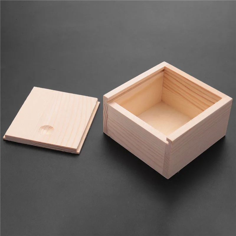 

ABWR-10X Small Plain Wooden Storage Box Case For Jewellery Small Gadgets Gift Wood Color