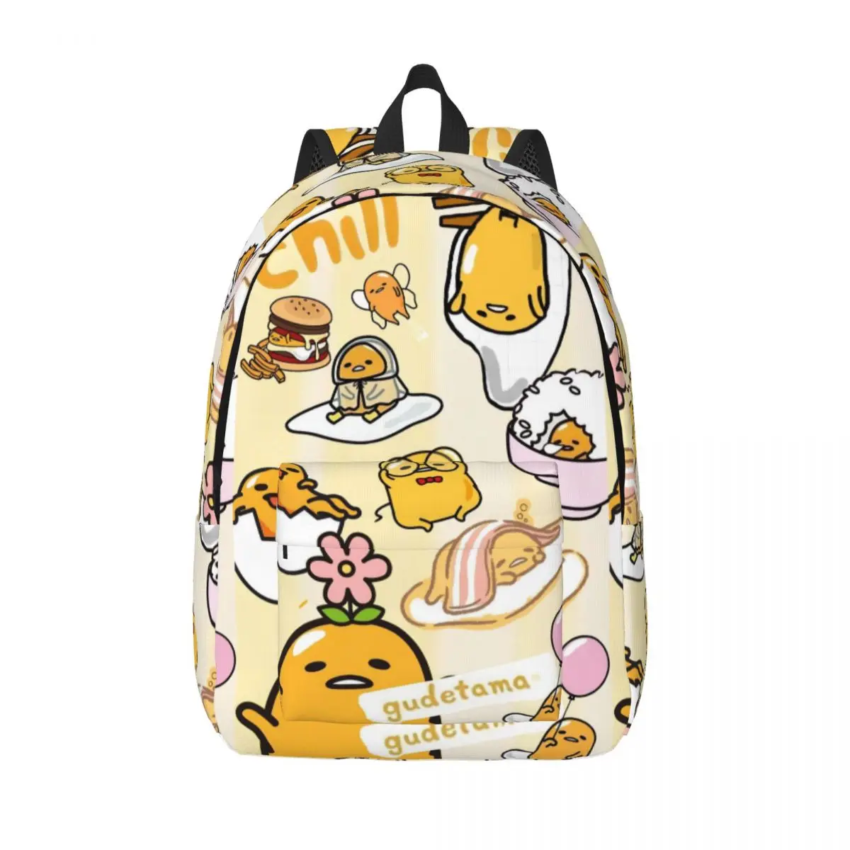

Gudetama Chill милое яйцо мультяшный рюкзак для школьников средней школы, сумка для книг для мужчин и женщин, холст, рюкзак, подарок