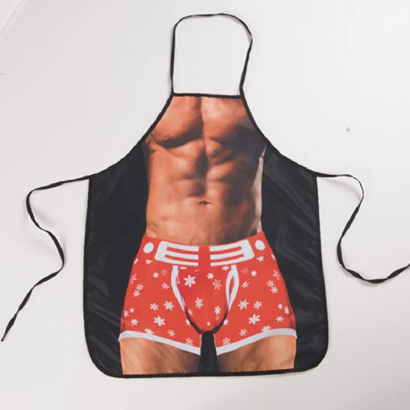 Funny Apron Digital Printed Muscle Man Sexy Women Home Cleaning Party Personality Creative Pattern Antifouling Cooking