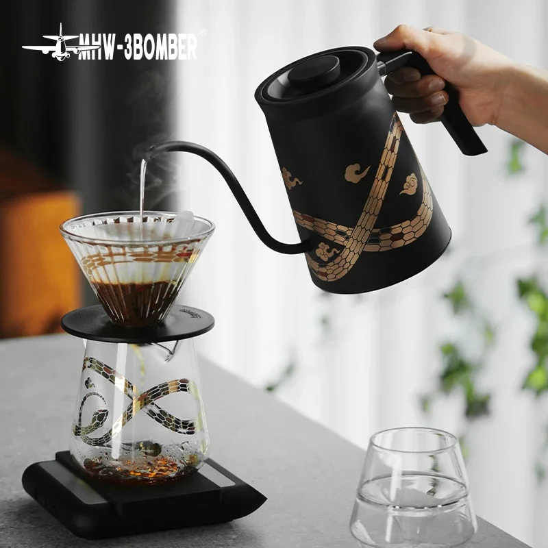 

MHW-3BOMBER 220V Electric Kettle Gooseneck Pour Over Kettle Coffee Pot Heating Water Boiler 6th Anniversary Limited Barista Tool