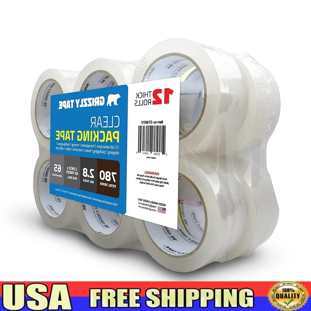 clear-packing-tape-refill-rolls-shipping-moving-packaging-heavy-duty-2-inch-x-65-yards-12-rolls-28mil-thickness-strong-adhesion